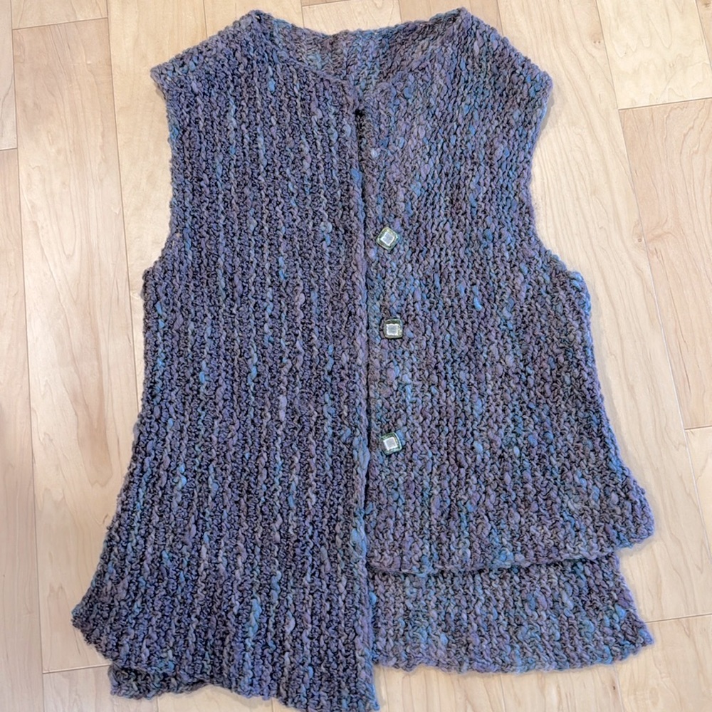 Hand Knit artistic wool vest